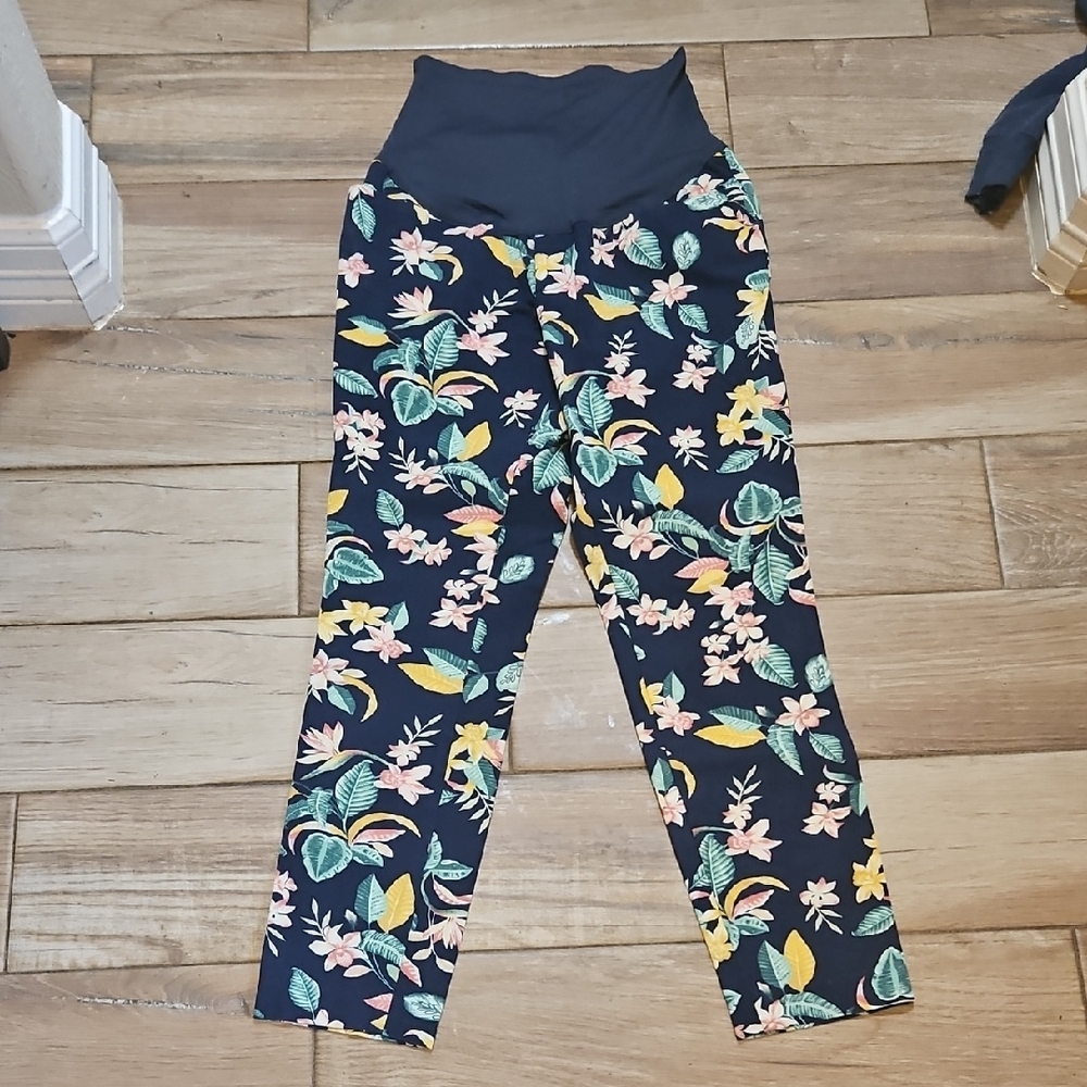 Floral Kids Leggings - Black